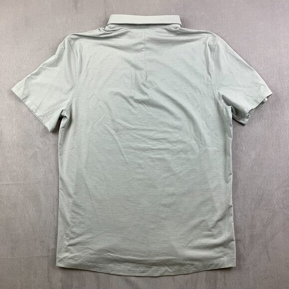 Lululemon Mens Shirt Large Gray Blue Evolution Short-Sleeve Polo Performance - Picture 5 of 6